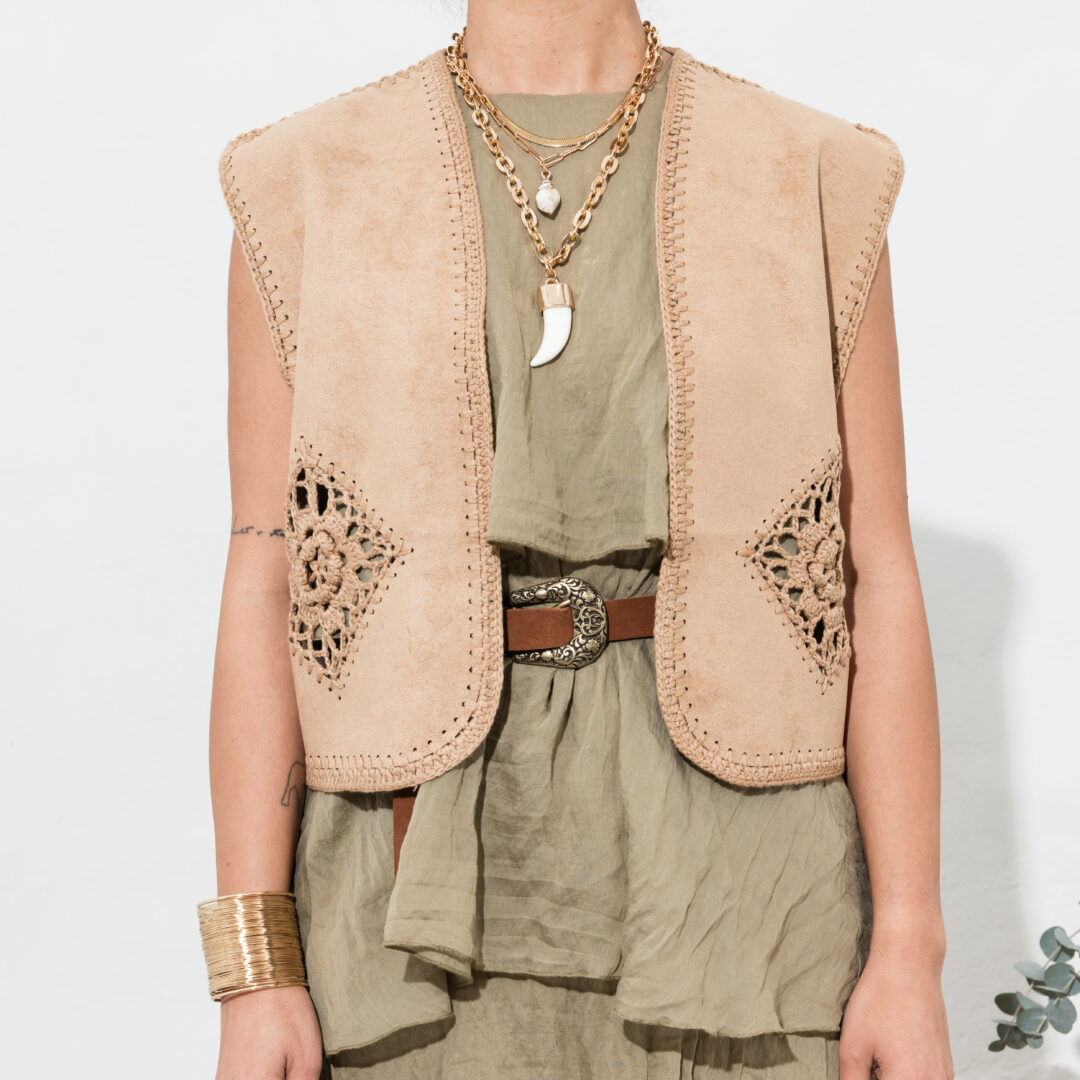 Gilet scamosciato